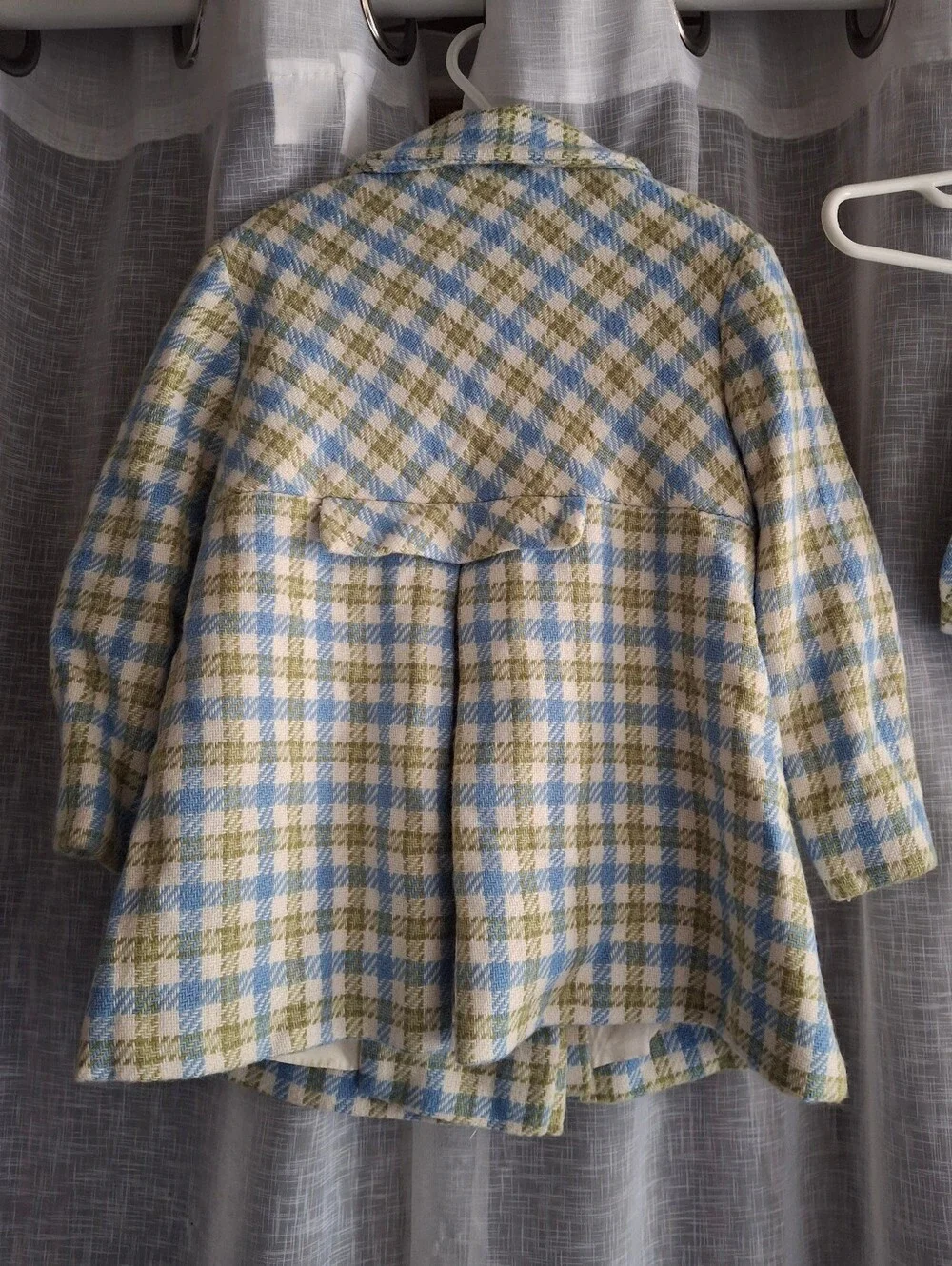 Vintage 50s Kute Kiddies Childrens Plaid Coat & Matching Bonnet Union Made 2/3t